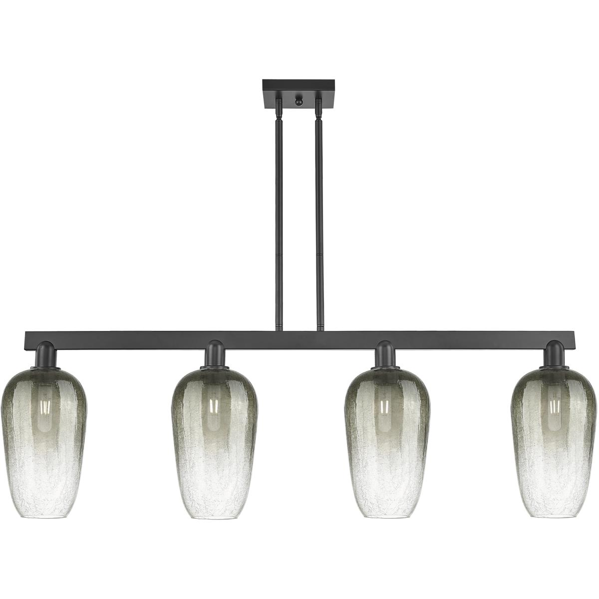 Innovations Lighting Brookhaven Flute 48 Inch Linear Chandelier Brookhaven Flute - 716-4I-BK-G484-7SL - Industrial