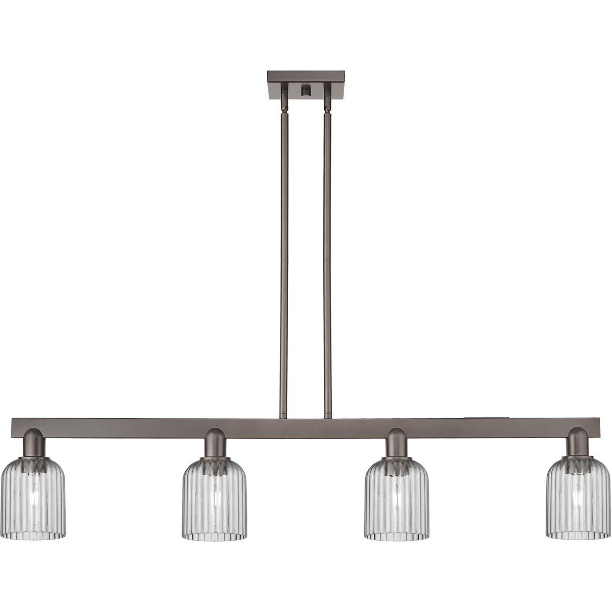 Innovations Lighting 716-4I-OB-G559-5SM Bridal Veil Island Light Ceiling Light in Oil Rubbed Bronze, Light Smoke Glass