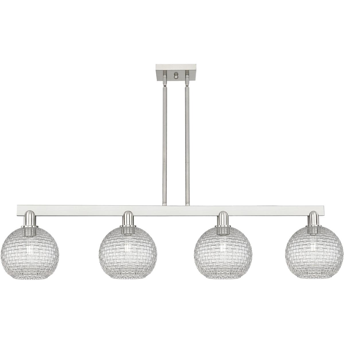 Innovations Lighting Bruno Marashlian Athens 51 Inch Linear Suspension Light Athens - 716-4I-SN-G122C-8CL - Modern Contemporary
