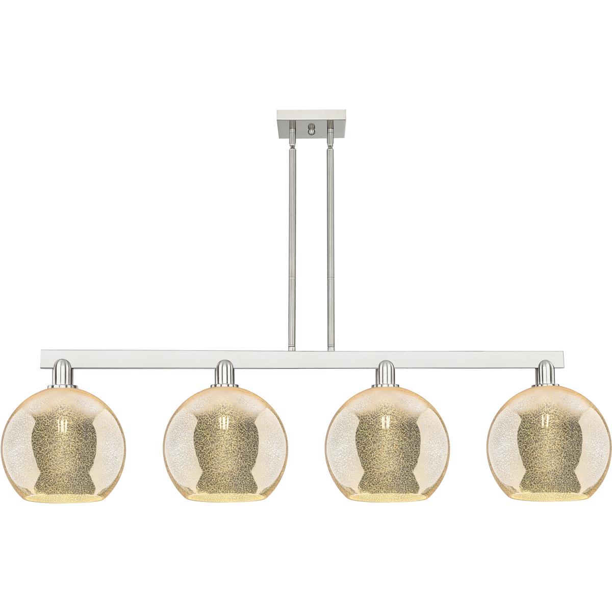 Innovations Lighting 716-4I-SN-G128-10 Arcadia Athens Island Light Ceiling Light in Brushed Satin Nickel, Mercury