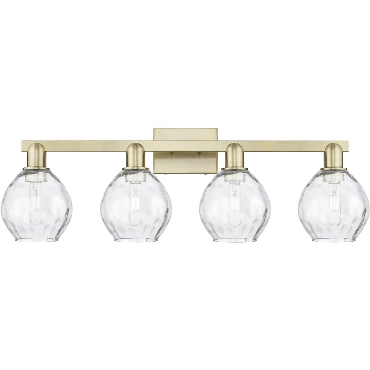Innovations Lighting 716-4W-AB-G362 Arcadia Waverly 4 Light 33 inch Antique Brass Bath Vanity Light Wall Light