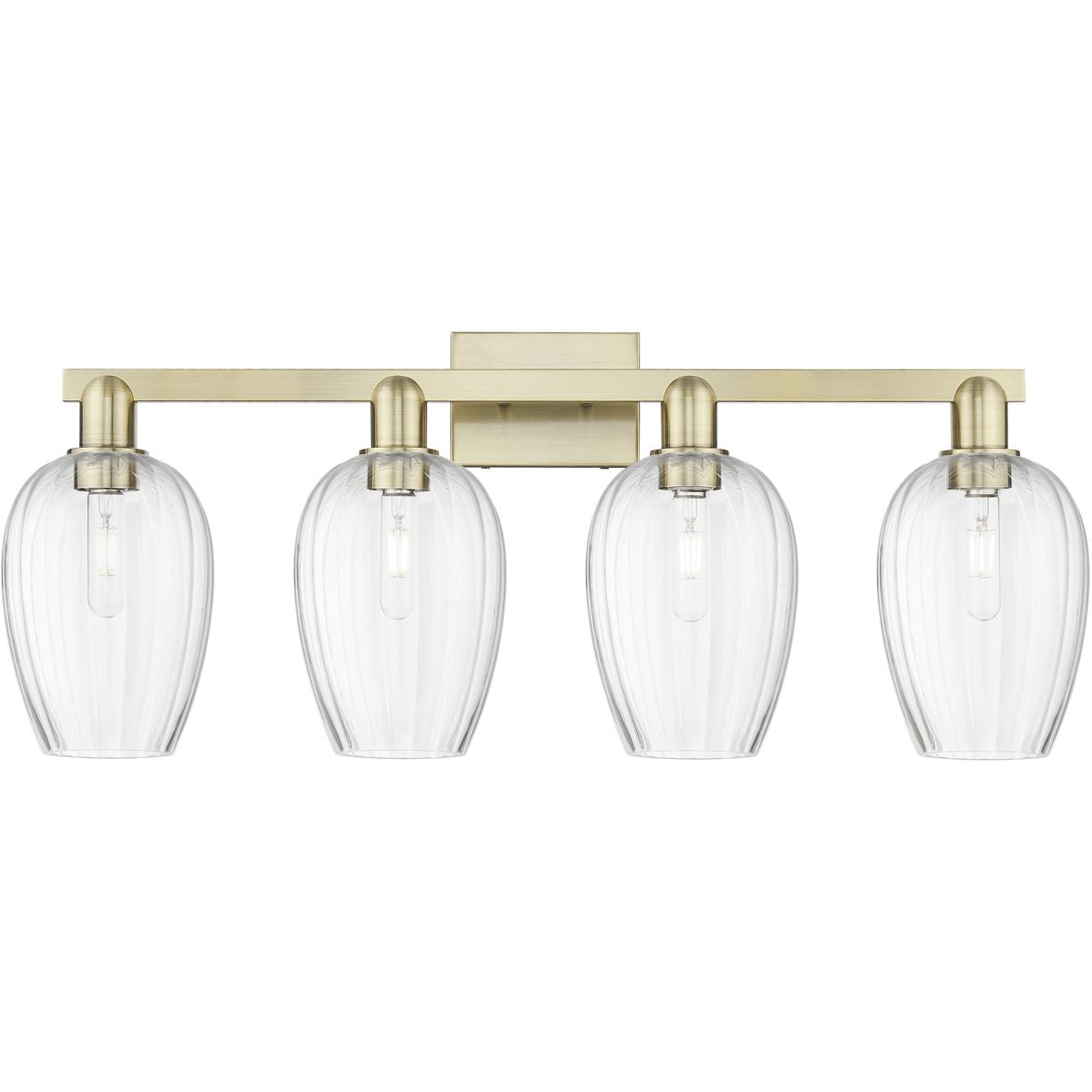 Innovations Lighting 716-4W-AB-G457-6CL Preston 4 Light 36 inch Antique Brass Bath Vanity Light Wall Light in Clear Glass