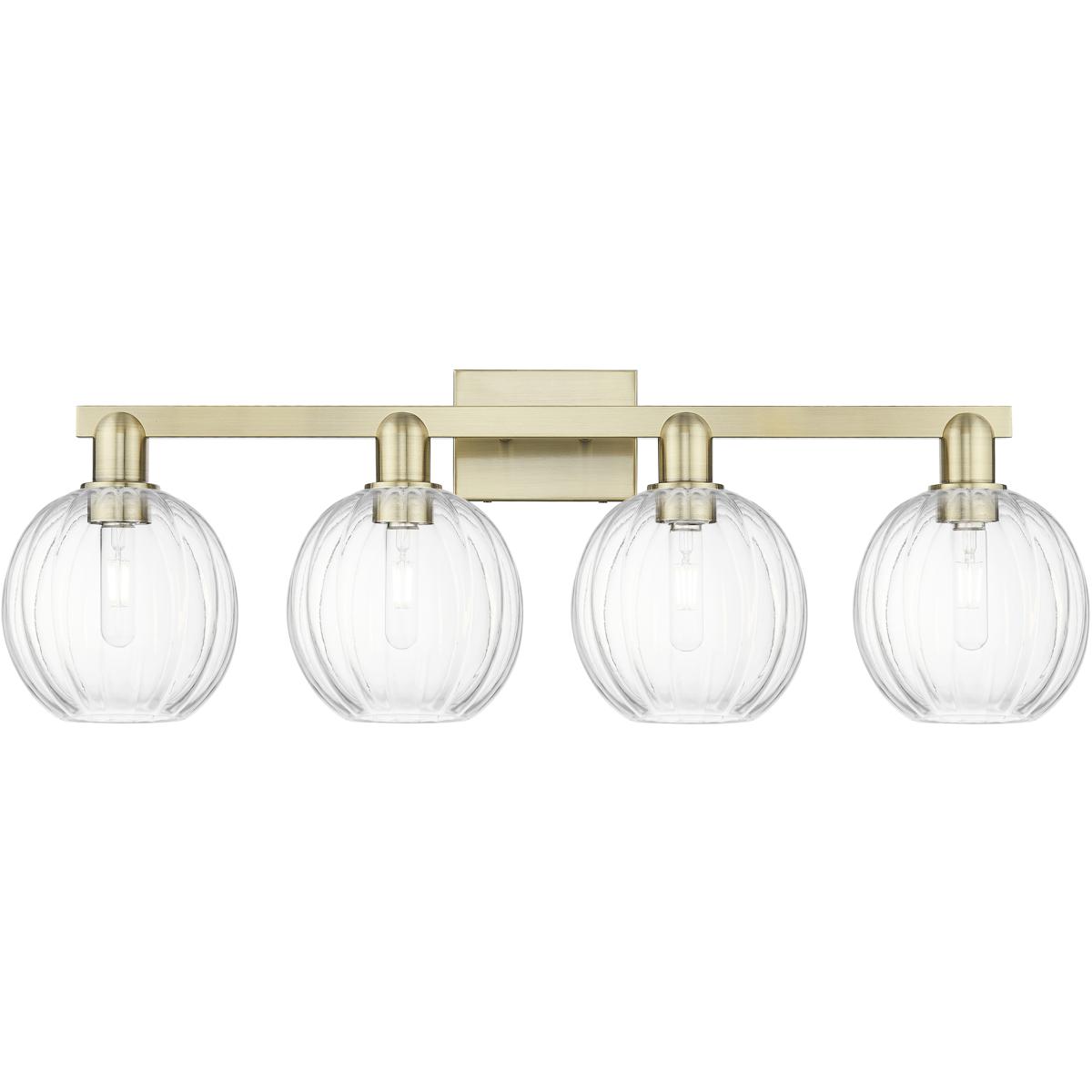 Innovations Lighting 716-4W-AB-G458-7CL Preston 4 Light 36 inch Antique Brass Bath Vanity Light Wall Light in Clear Glass