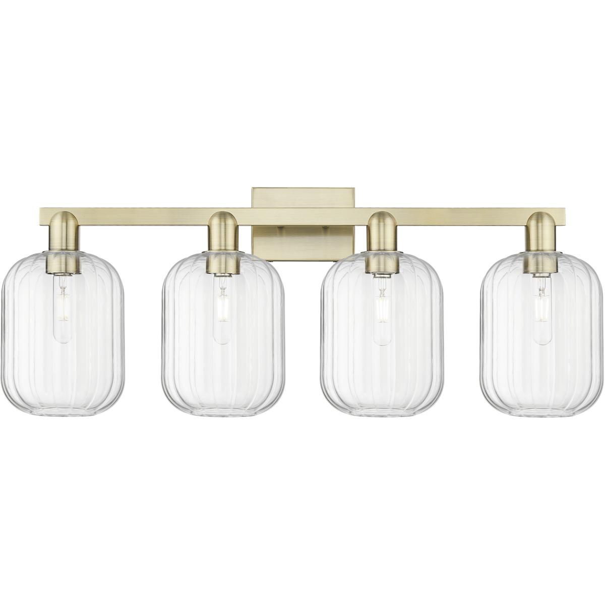 Innovations Lighting 716-4W-AB-G460-7CL Preston 4 Light 36 inch Antique Brass Bath Vanity Light Wall Light in Clear Glass
