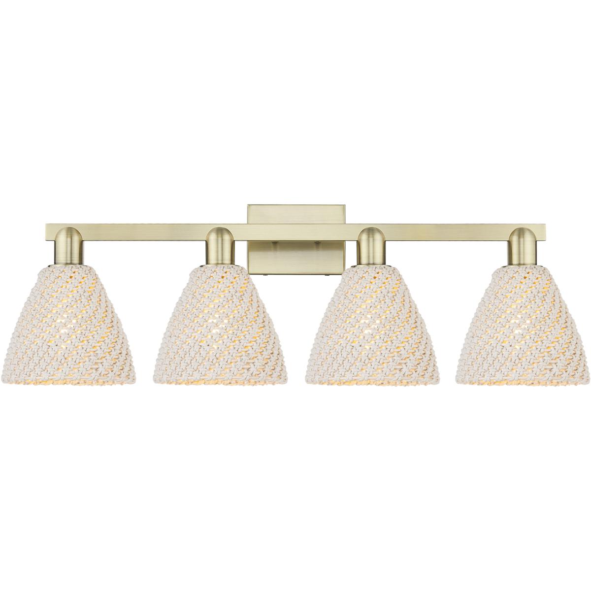 Innovations Lighting Natural Ballston Dome 36 Inch 4 Light Bath Vanity Light Natural Ballston Dome - 716-4W-AB-NBD-75-NAT - Farmhouse