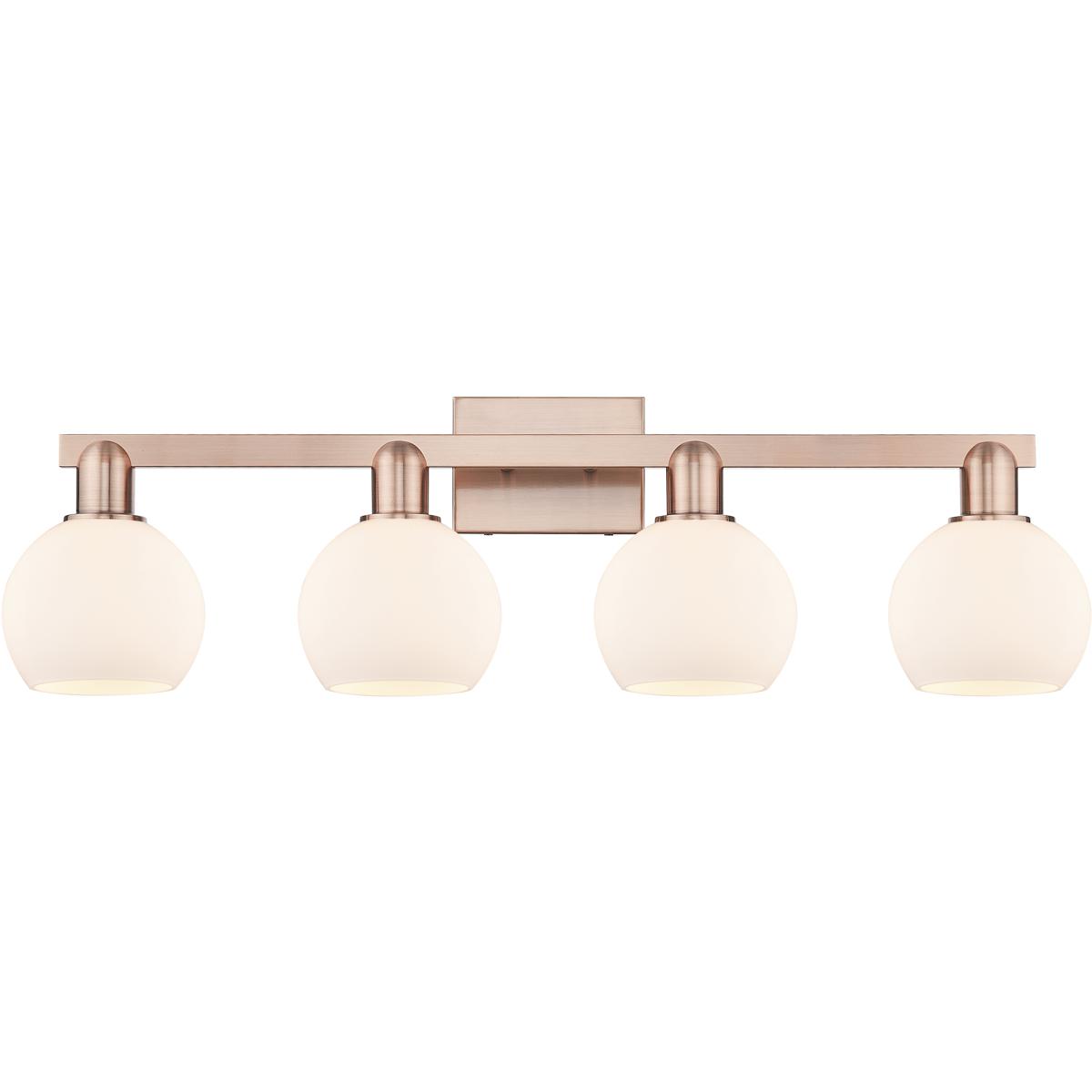 Innovations Lighting 716-4W-AC-G121-6 Arcadia Athens 4 Light 32.88 inch Antique Copper Bath Vanity Light Wall Light in Matte White