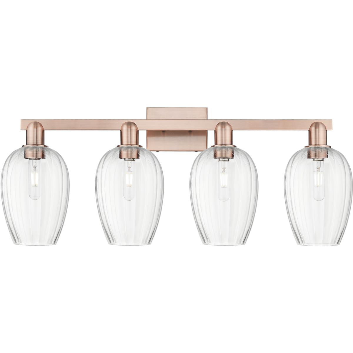 Innovations Lighting 716-4W-AC-G457-6CL Preston 4 Light 36 inch Antique Copper Bath Vanity Light Wall Light in Clear Glass
