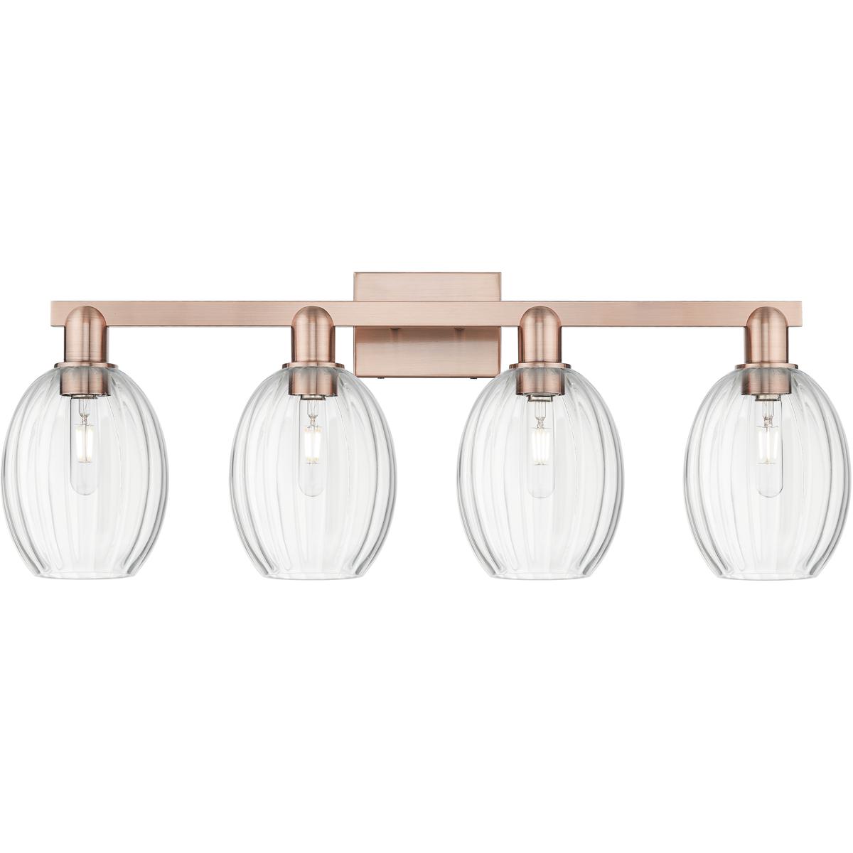 Innovations Lighting 716-4W-AC-G459-6CL Preston 4 Light 36 inch Antique Copper Bath Vanity Light Wall Light in Clear Glass
