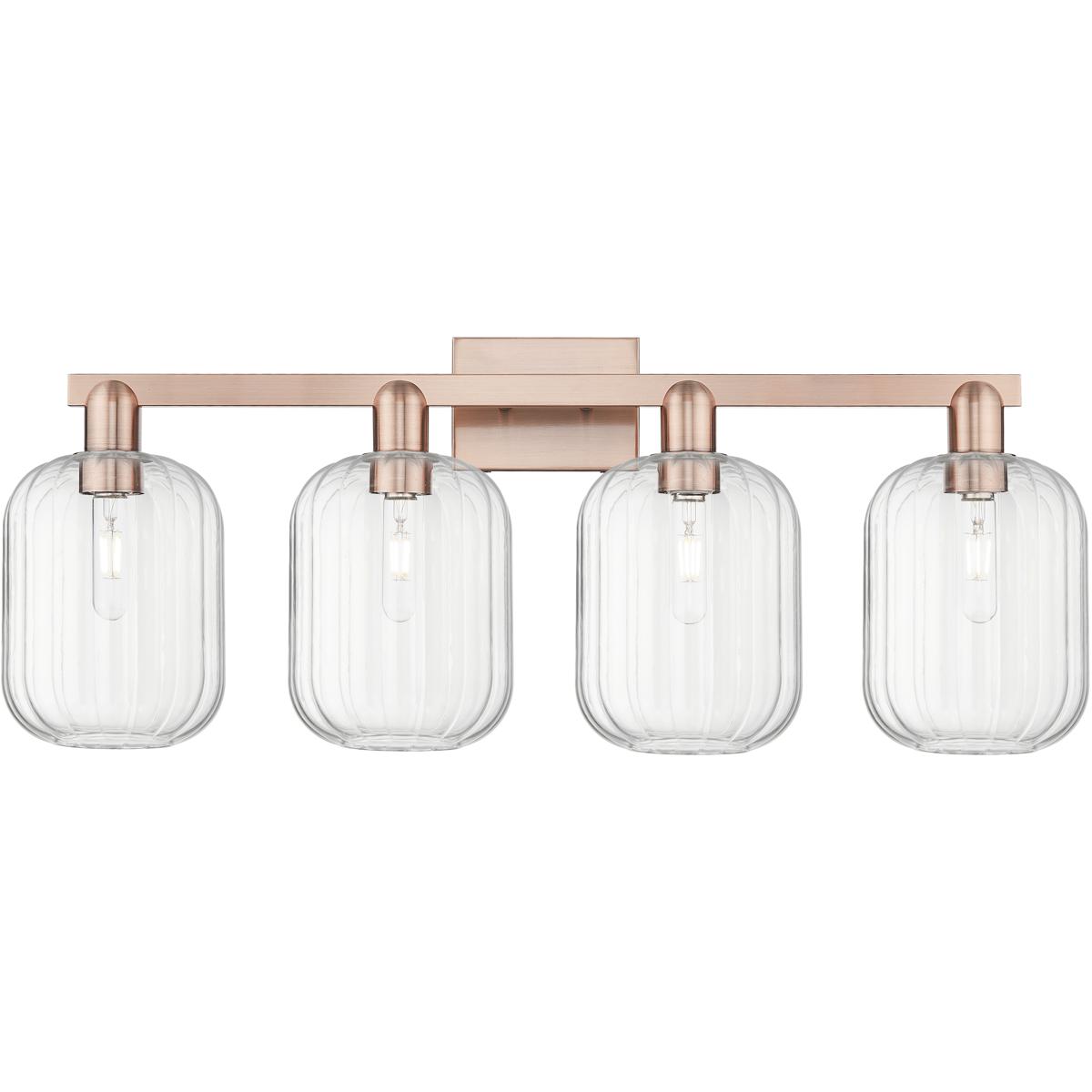 Innovations Lighting 716-4W-AC-G460-7CL Preston 4 Light 36 inch Antique Copper Bath Vanity Light Wall Light in Clear Glass