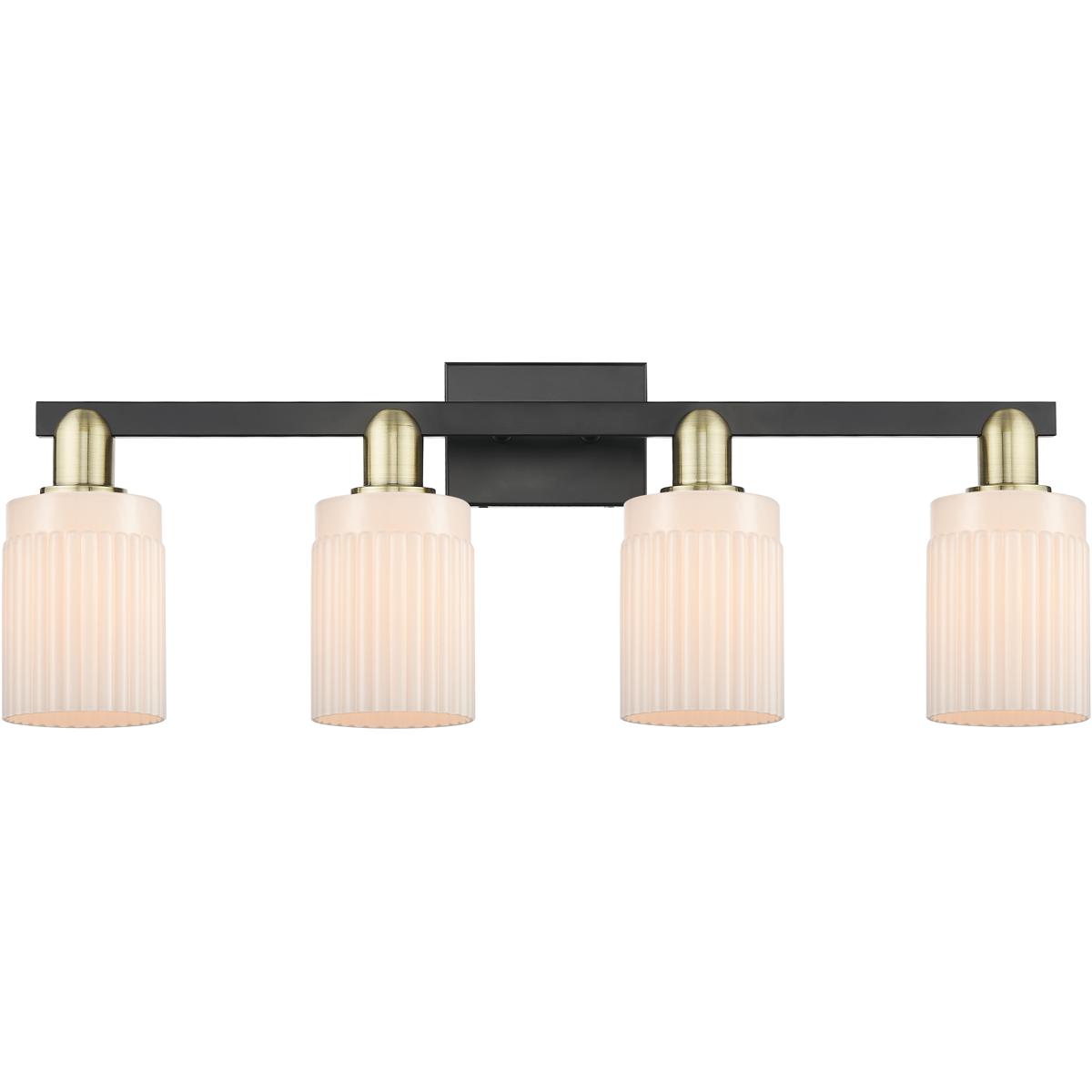 Innovations Lighting 716-4W-BAB-G341 Arcadia Hadley 4 Light 31.5 inch Black Antique Brass Bath Vanity Light Wall Light in Matte White