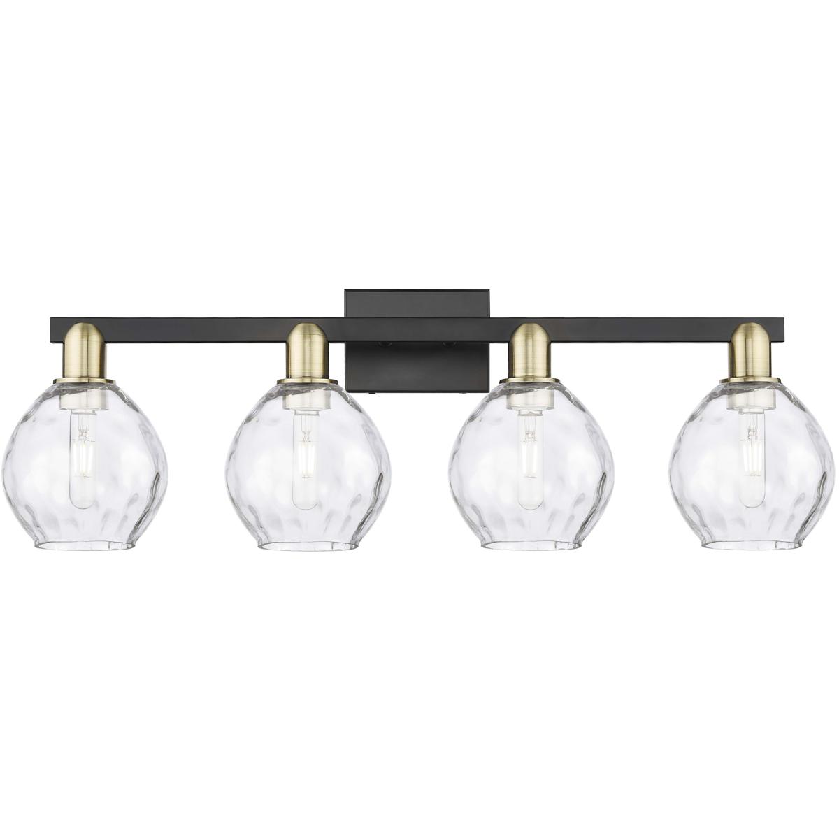 Innovations Lighting 716-4W-BAB-G362 Arcadia Waverly 4 Light 33 inch Black Antique Brass Bath Vanity Light Wall Light