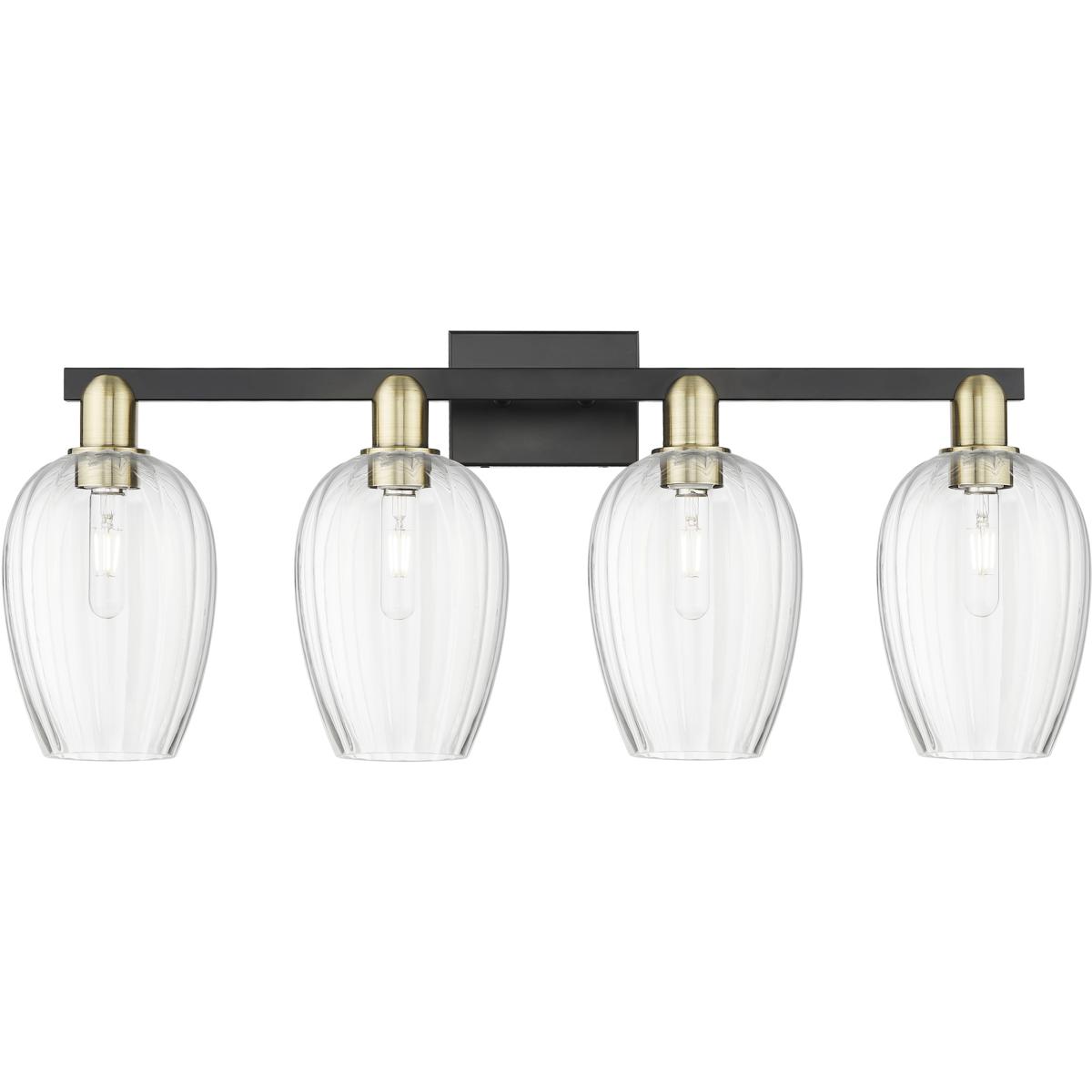 Innovations Lighting 716-4W-BAB-G457-6CL Preston 4 Light 36 inch Black Antique Brass Bath Vanity Light Wall Light in Clear Glass