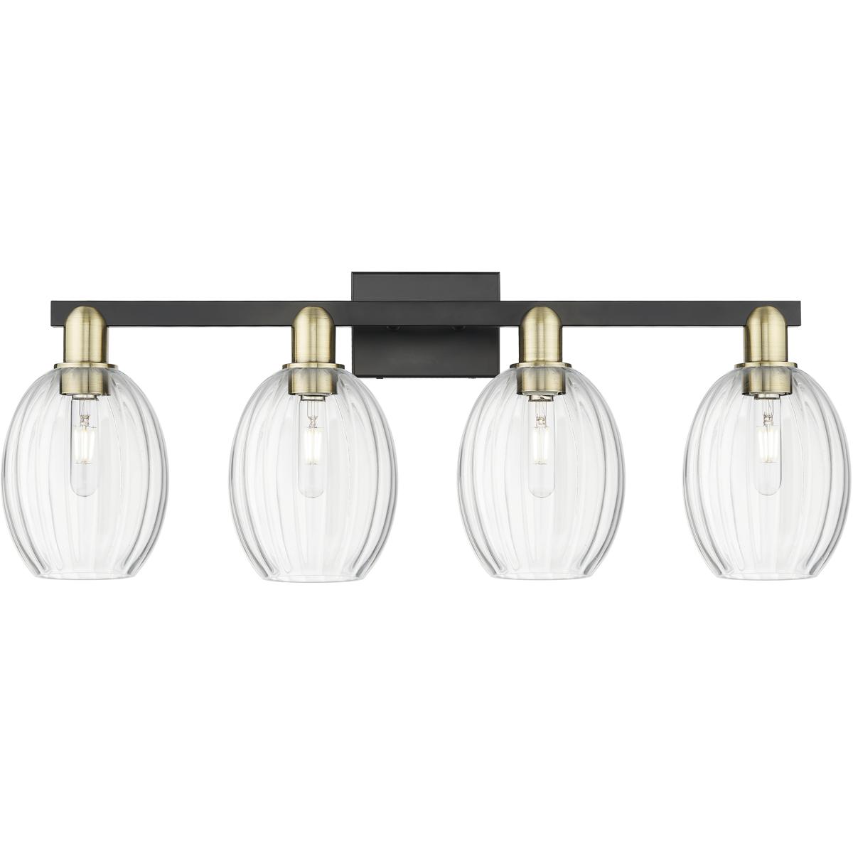 Innovations Lighting 716-4W-BAB-G459-6CL Preston 4 Light 36 inch Black Antique Brass Bath Vanity Light Wall Light in Clear Glass