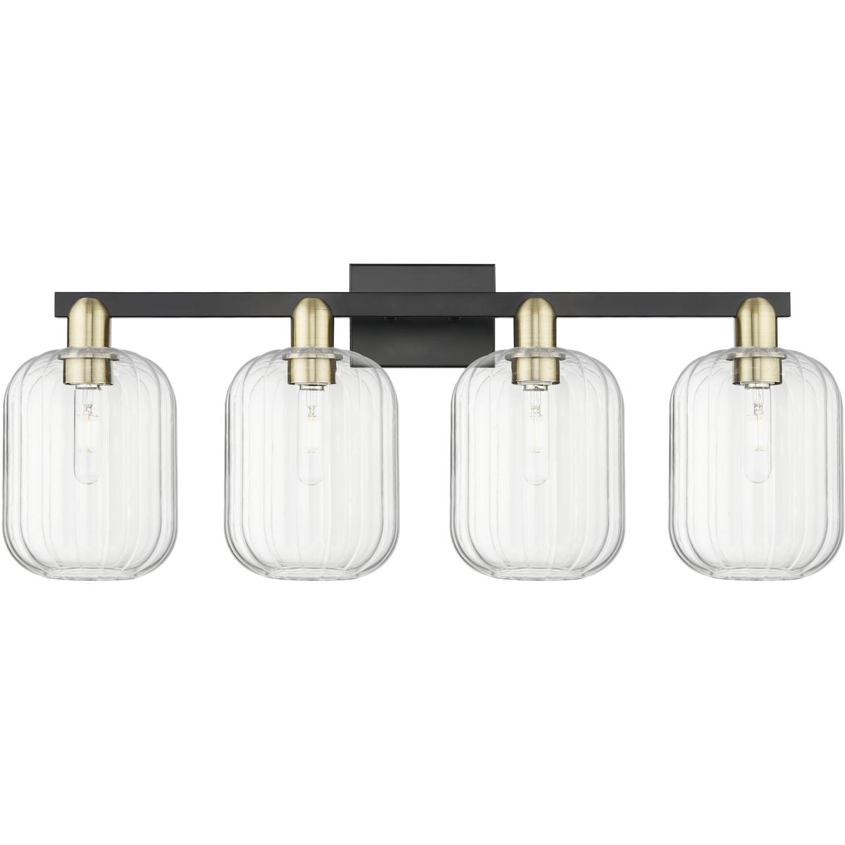 Innovations Lighting 716-4W-BAB-G460-7CL Preston 4 Light 36 inch Black Antique Brass Bath Vanity Light Wall Light in Clear Glass