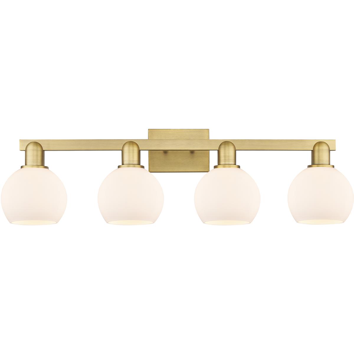 Innovations Lighting 716-4W-BB-G121-6 Arcadia Athens 4 Light 32.88 inch Brushed Brass Bath Vanity Light Wall Light in Matte White