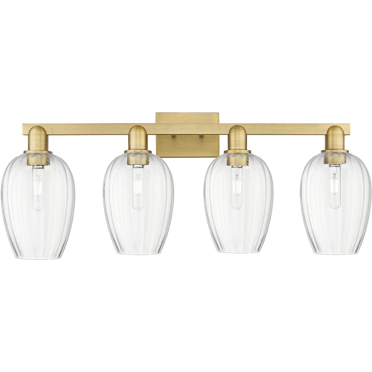 Innovations Lighting 716-4W-BB-G457-6CL Preston 4 Light 36 inch Brushed Brass Bath Vanity Light Wall Light in Clear Glass