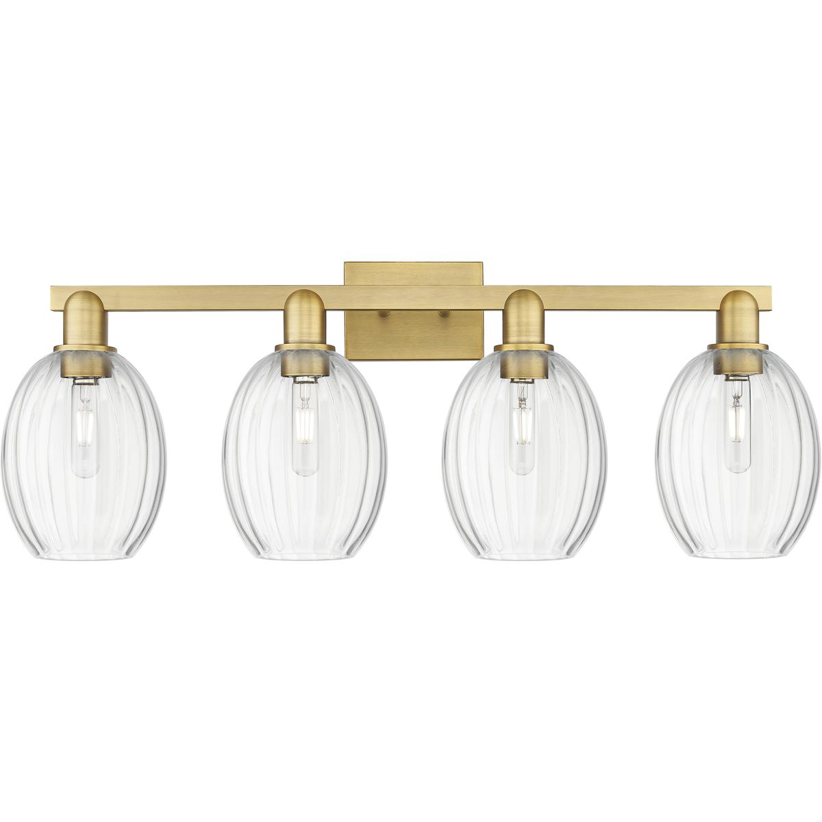 Innovations Lighting 716-4W-BB-G459-6CL Preston 4 Light 36 inch Brushed Brass Bath Vanity Light Wall Light in Clear Glass