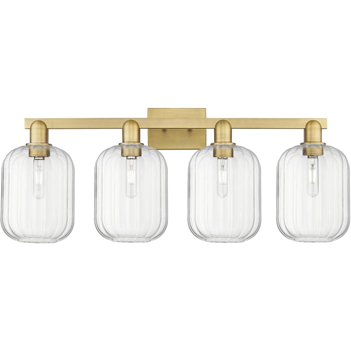 Innovations Lighting 716-4W-BB-G460-7CL Preston 4 Light 36 inch Brushed Brass Bath Vanity Light Wall Light in Clear Glass