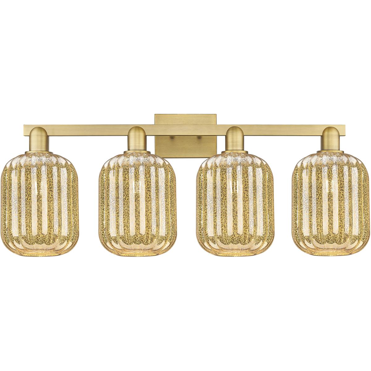 Innovations Lighting 716-4W-BB-G460-7ME Preston 4 Light 36 inch Brushed Brass Bath Vanity Light Wall Light in Mercury Glass