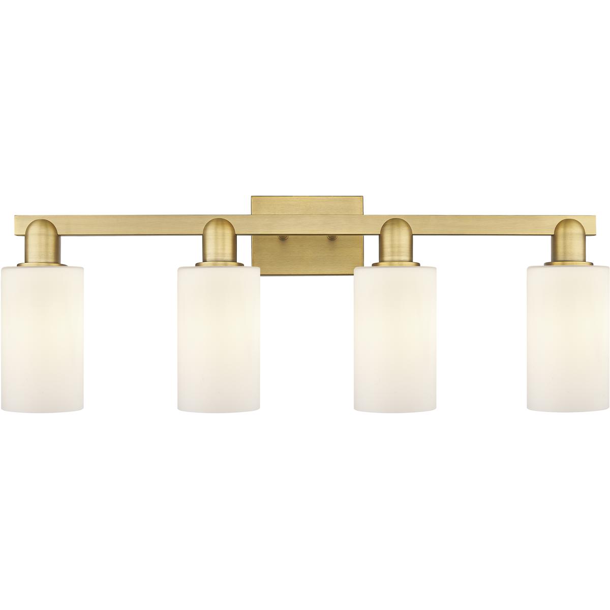 Innovations Lighting 716-4W-BB-G801 Arcadia Clymer 4 Light 30.88 inch Brushed Brass Bath Vanity Light Wall Light in Matte White