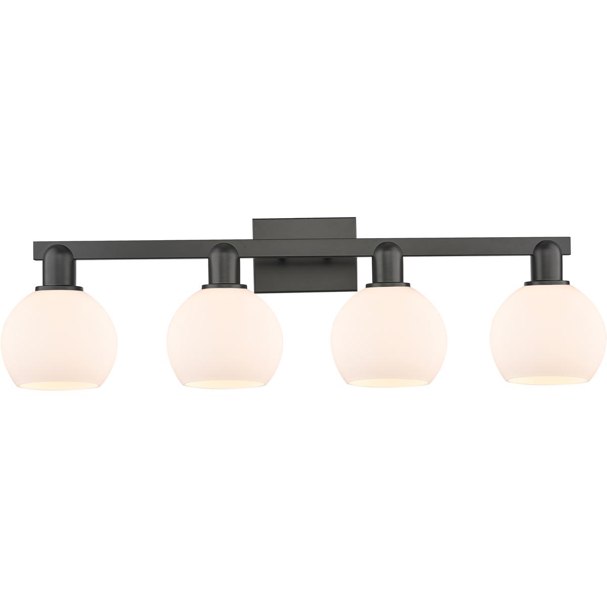 Innovations Lighting 716-4W-BK-G121-6 Arcadia Athens 4 Light 32.88 inch Matte Black Bath Vanity Light Wall Light in Matte White
