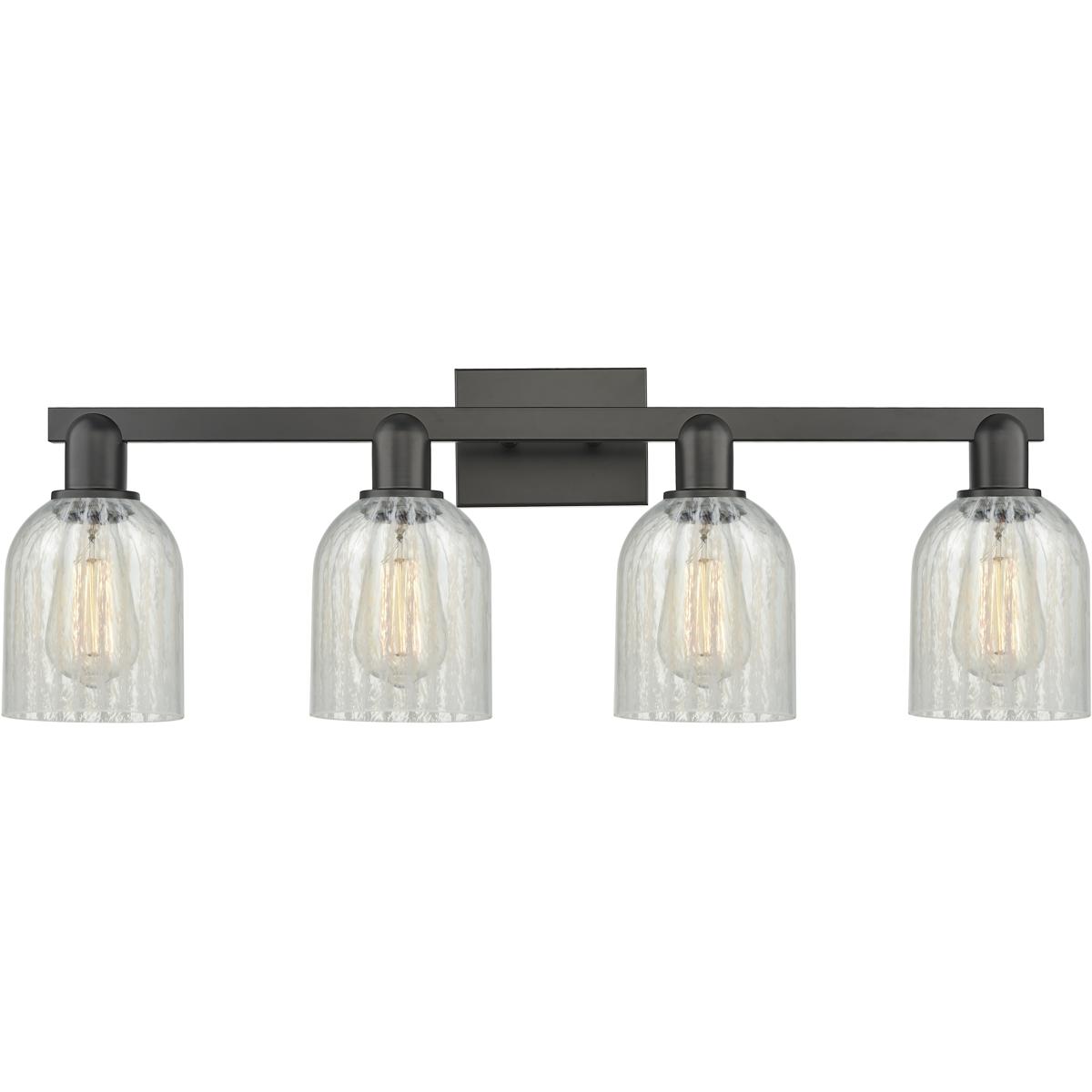 Innovations Lighting 716-4W-BK-G2511 Arcadia Caledonia 4 Light 32 inch Matte Black Bath Vanity Light Wall Light in Mouchette