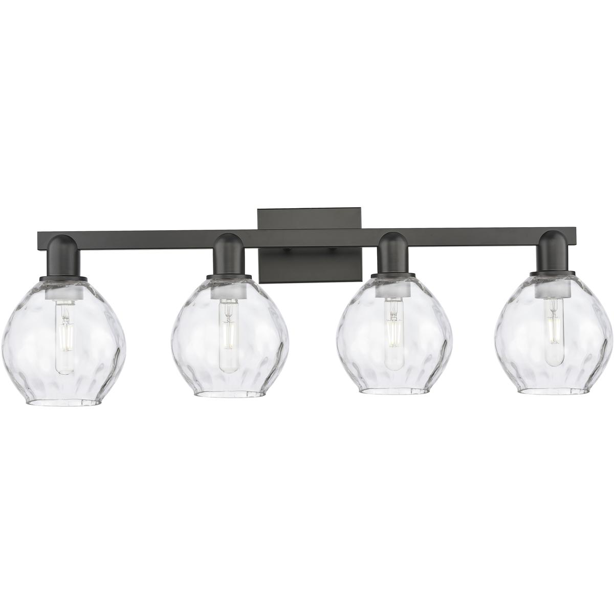 Innovations Lighting 716-4W-BK-G362 Arcadia Waverly 4 Light 33 inch Matte Black Bath Vanity Light Wall Light