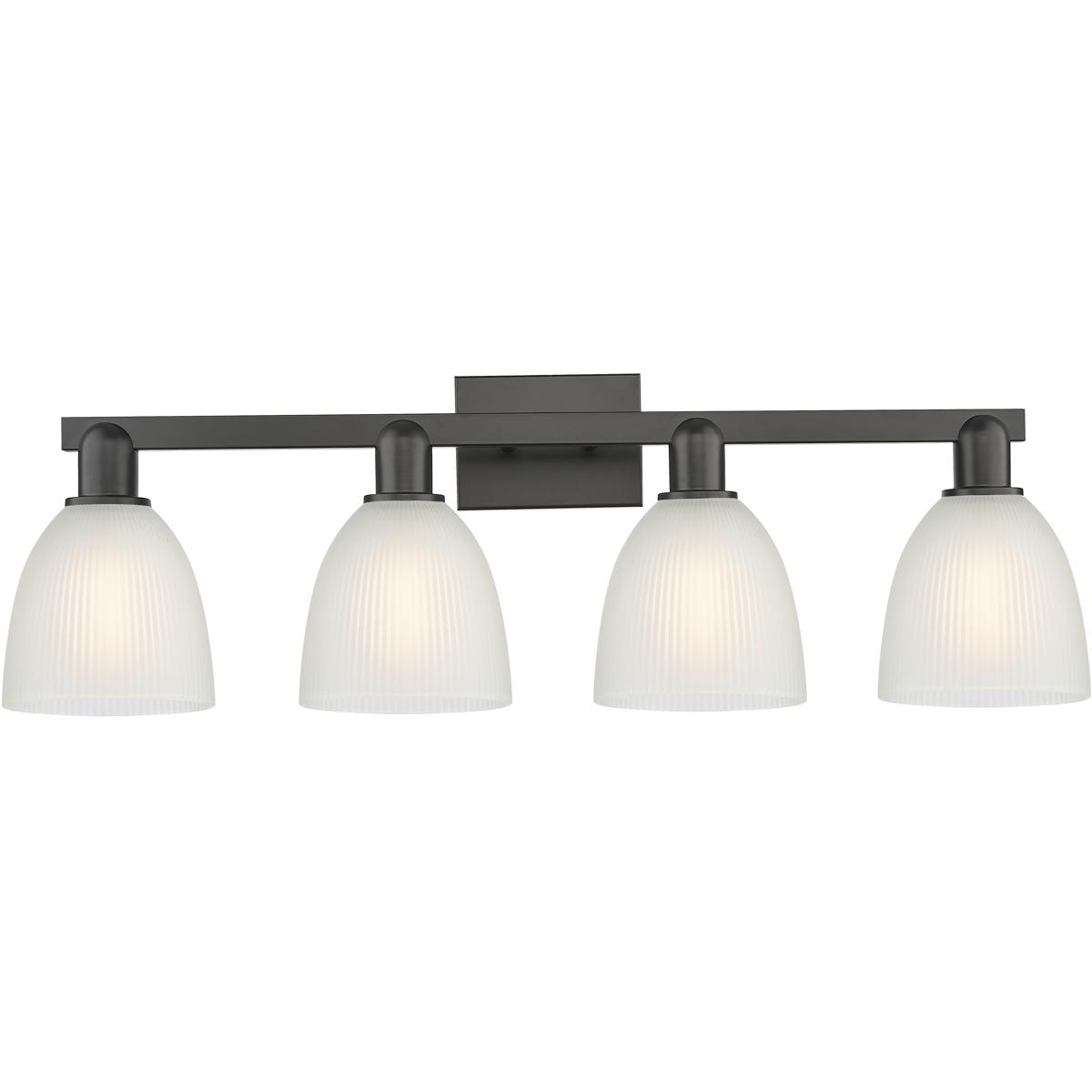 Innovations Lighting 716-4W-BK-G381 Arcadia Castile 4 Light 33 inch Matte Black Bath Vanity Light Wall Light in White