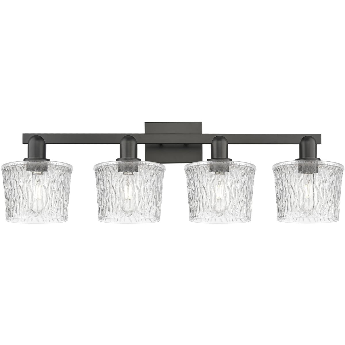 Innovations Lighting 716-4W-BK-G402 Arcadia Niagara 4 Light 33.5 inch Matte Black Bath Vanity Light Wall Light