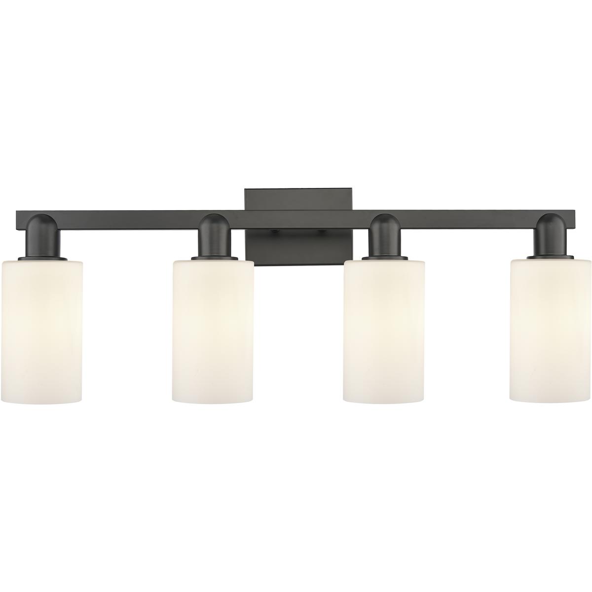 Innovations Lighting 716-4W-BK-G801 Arcadia Clymer 4 Light 30.88 inch Matte Black Bath Vanity Light Wall Light in Matte White