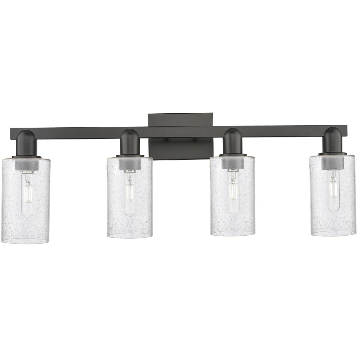 Innovations Lighting 716-4W-BK-G804 Arcadia Clymer 4 Light 30.88 inch Matte Black Bath Vanity Light Wall Light in Seedy