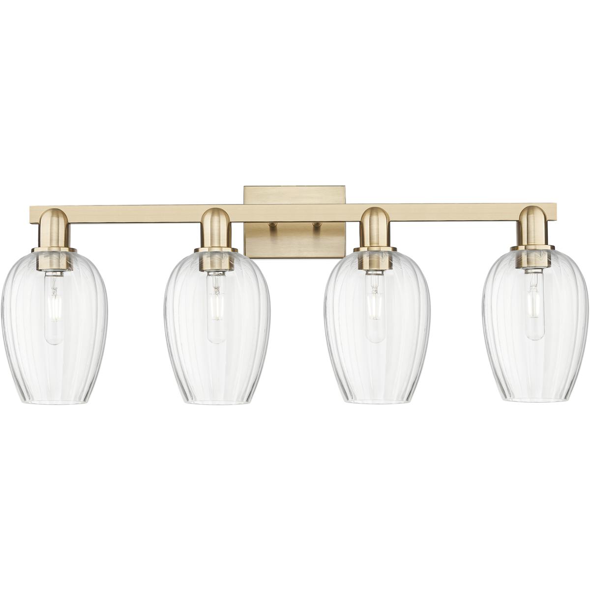 Innovations Lighting 7164WCBG4576CL Preston 4 Light 36 inch Champagne Bronze Bath Vanity Light Wall Light in Clear Glass