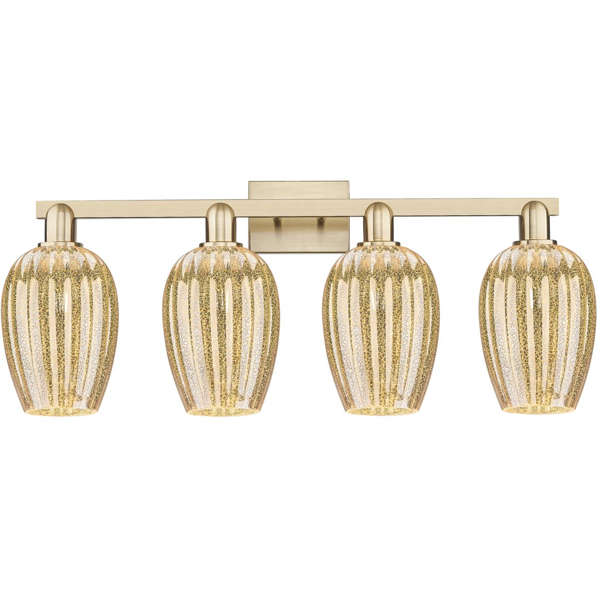 Innovations Lighting 7164WCBG4576ME Preston 4 Light 36 inch Champagne Bronze Bath Vanity Light Wall Light in Mercury Glass