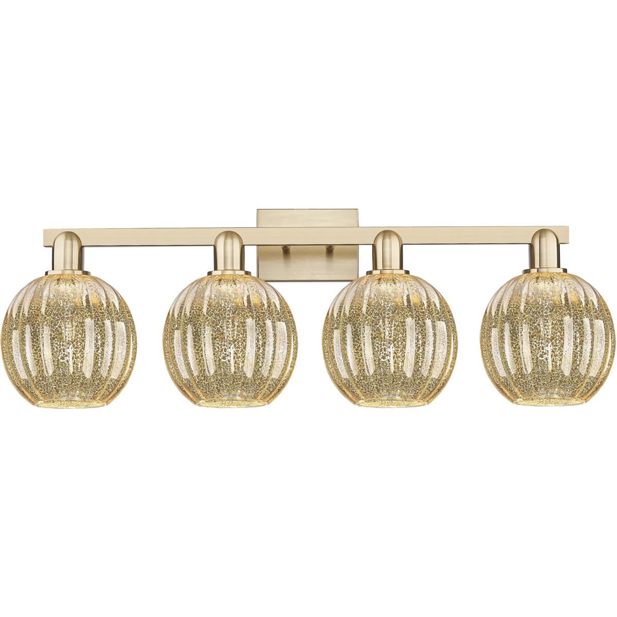 Innovations Lighting 7164WCBG4587ME Preston 4 Light 36 inch Champagne Bronze Bath Vanity Light Wall Light in Mercury Glass