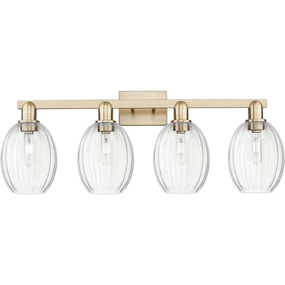 Innovations Lighting 7164WCBG4596CL Preston 4 Light 36 inch Champagne Bronze Bath Vanity Light Wall Light in Clear Glass