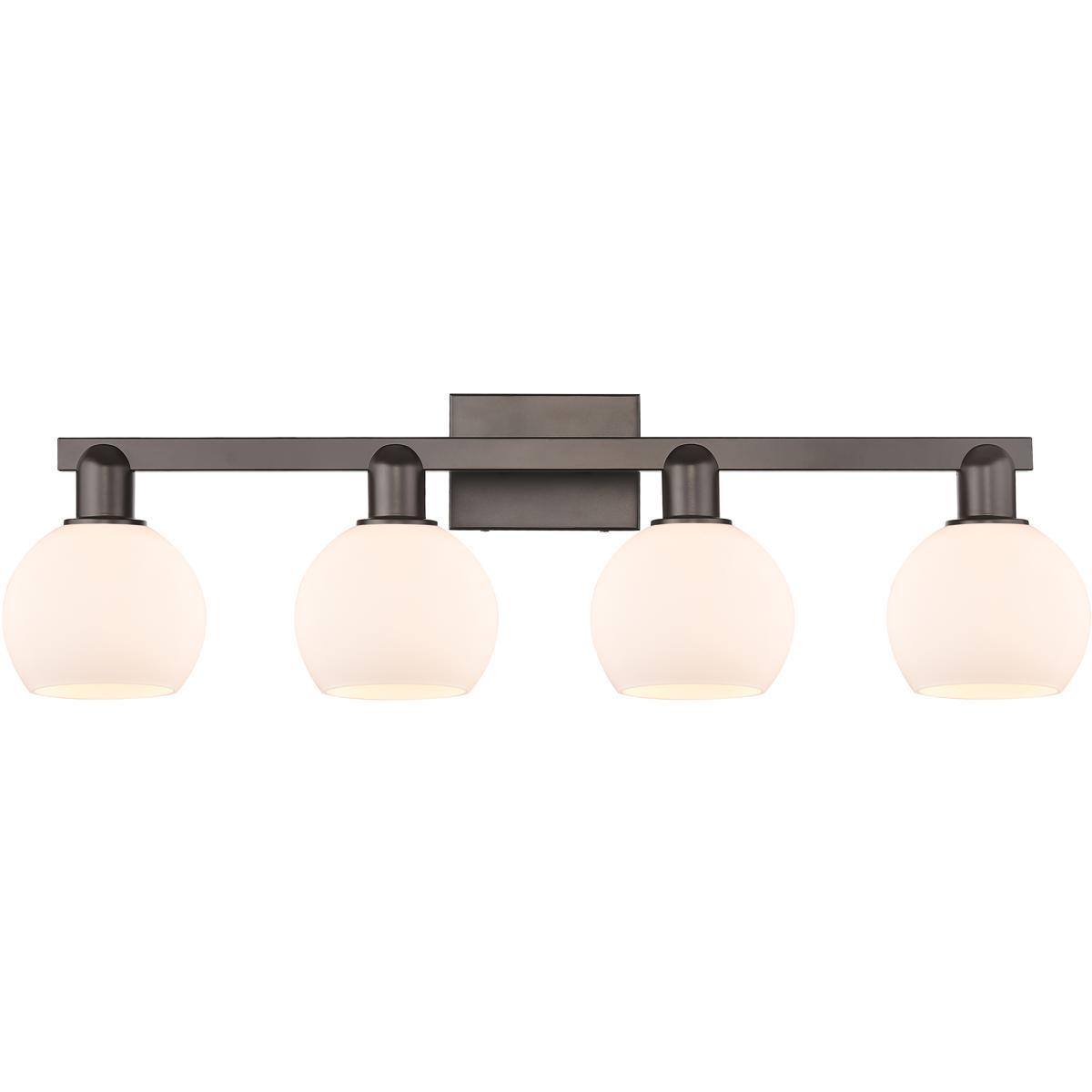 Innovations Lighting 716-4W-OB-G121-6 Arcadia Athens 4 Light 32.88 inch Oil Rubbed Bronze Bath Vanity Light Wall Light in Matte White