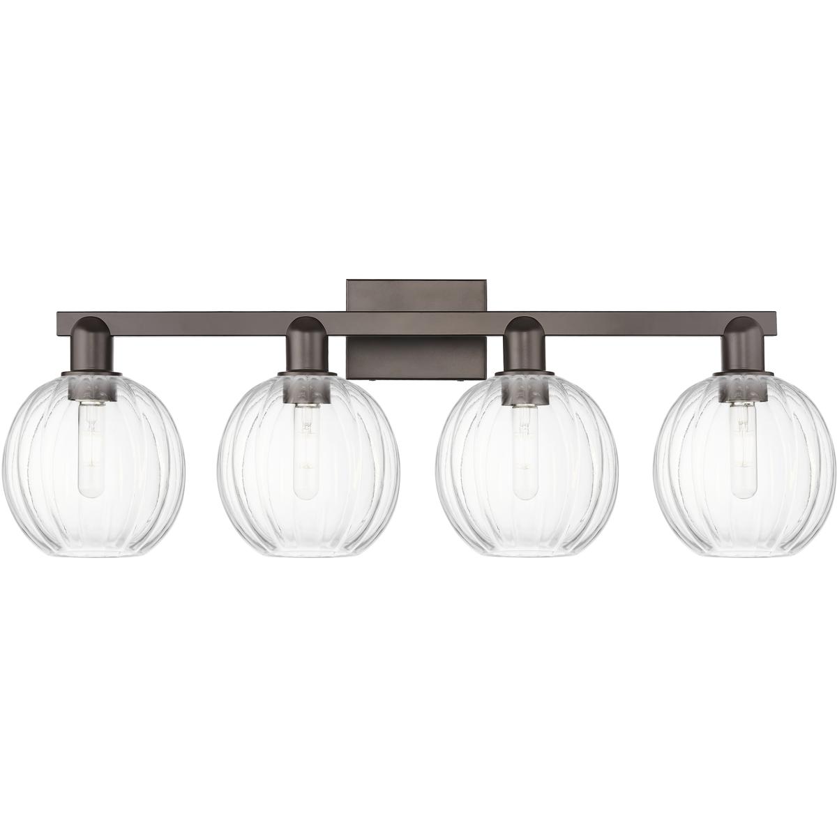 Innovations Lighting 716-4W-OB-G458-7CL Preston 4 Light 36 inch Oil Rubbed Bronze Bath Vanity Light Wall Light in Clear Glass