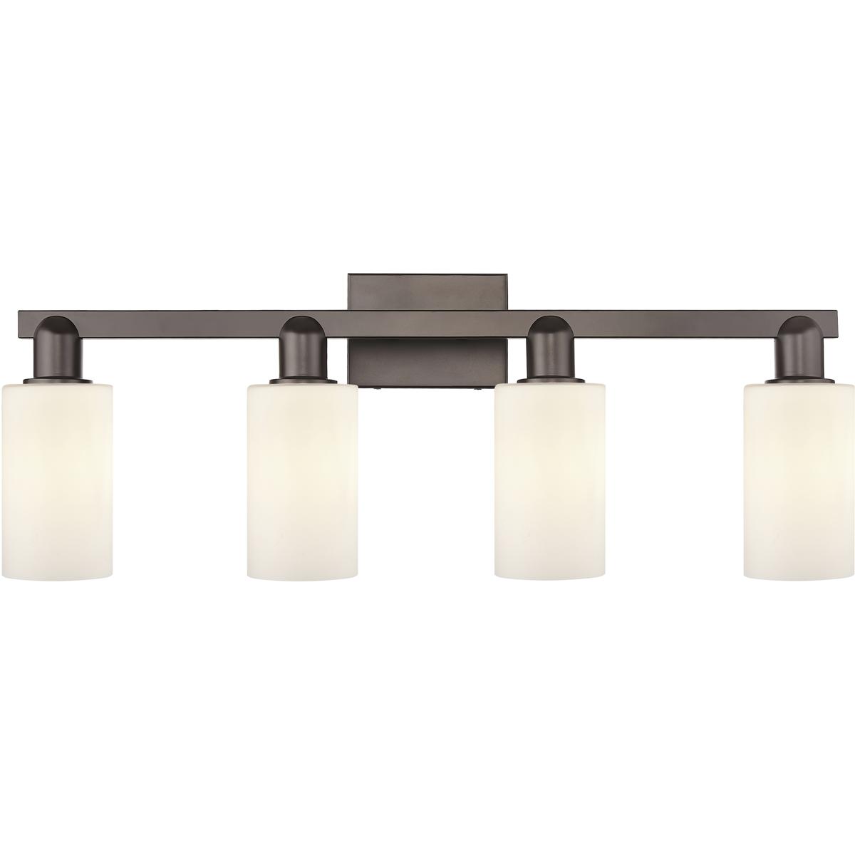 Innovations Lighting 716-4W-OB-G801 Arcadia Clymer 4 Light 30.88 inch Oil Rubbed Bronze Bath Vanity Light Wall Light in Matte White