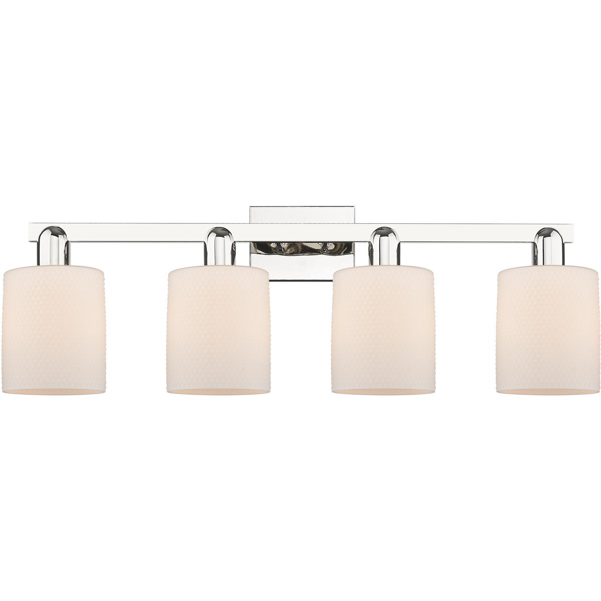 Innovations Lighting 716-4W-PN-G111 Arcadia Cobbleskill 4 Light 32 inch Polished Nickel Bath Vanity Light Wall Light in Matte White