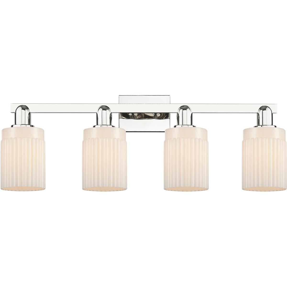 Innovations Lighting 716-4W-PN-G341 Arcadia Hadley 4 Light 31.5 inch Polished Nickel Bath Vanity Light Wall Light in Matte White