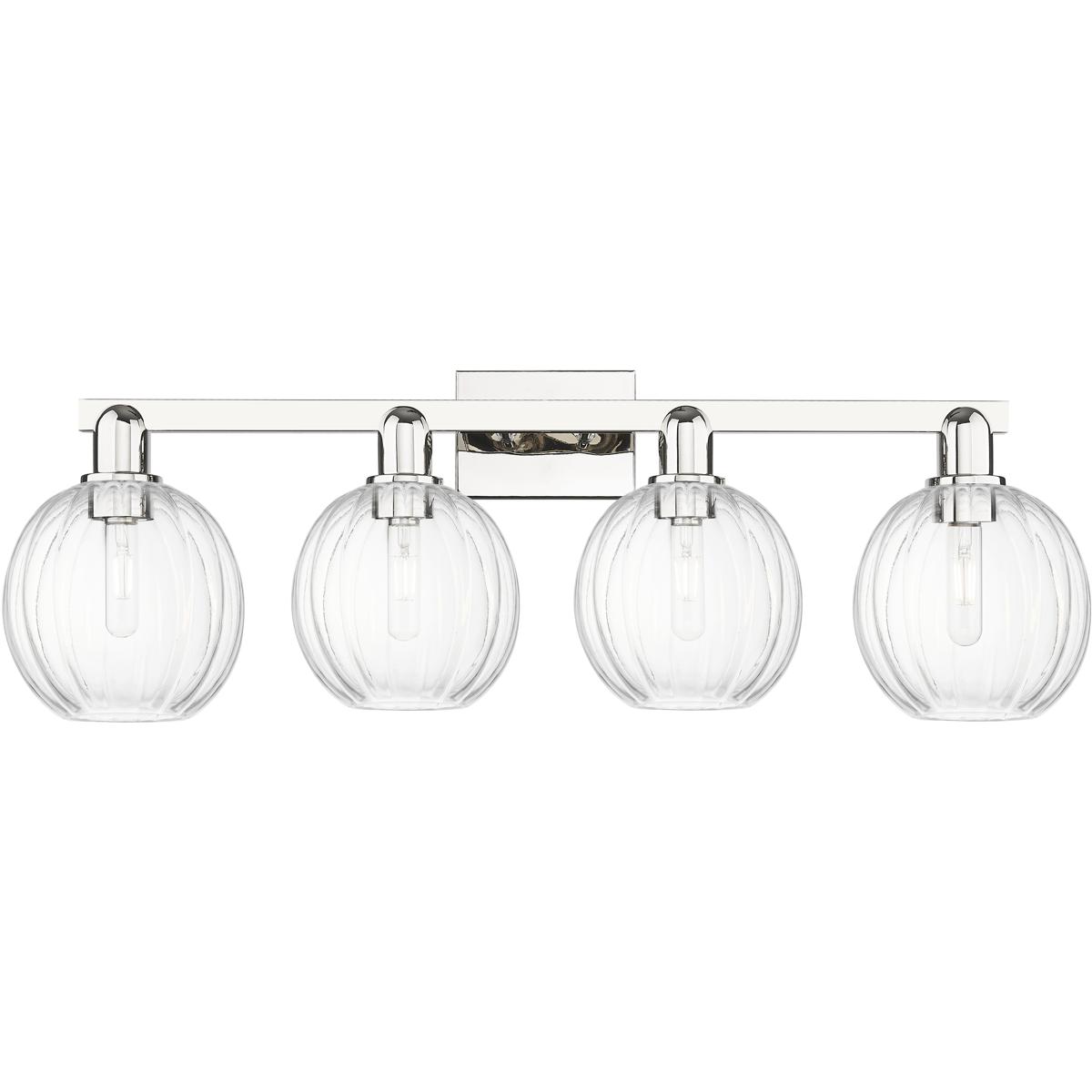 Innovations Lighting 716-4W-PN-G458-7CL Preston 4 Light 36 inch Polished Nickel Bath Vanity Light Wall Light in Clear Glass