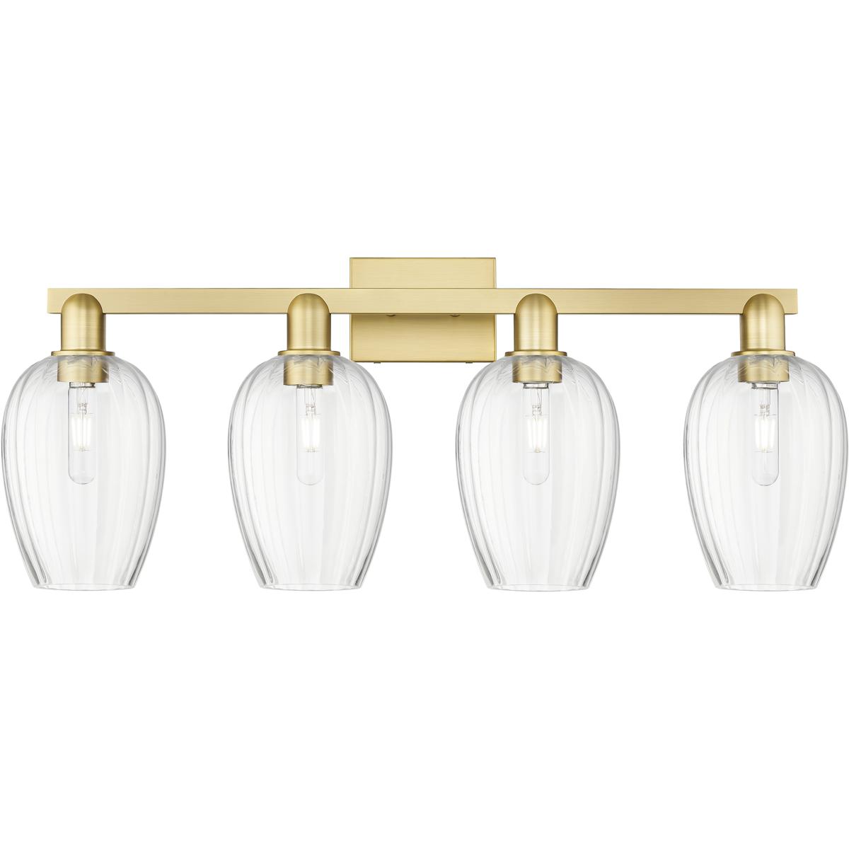 Innovations Lighting 716-4W-SG-G457-6CL Preston 4 Light 36 inch Satin Gold Bath Vanity Light Wall Light in Clear Glass