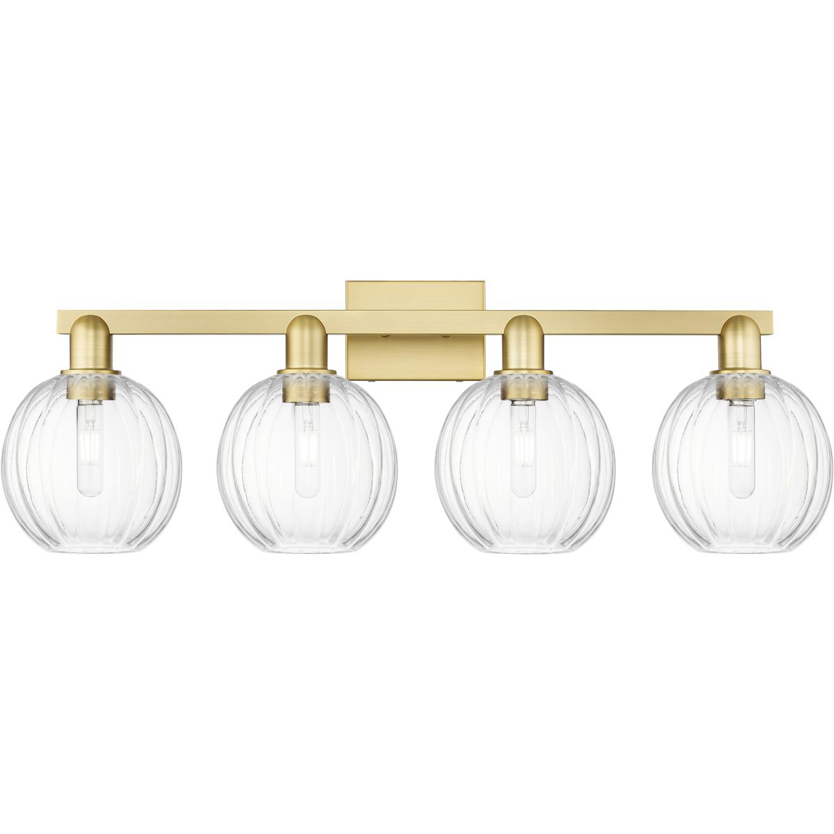 Innovations Lighting 716-4W-SG-G458-7CL Preston 4 Light 36 inch Satin Gold Bath Vanity Light Wall Light in Clear Glass