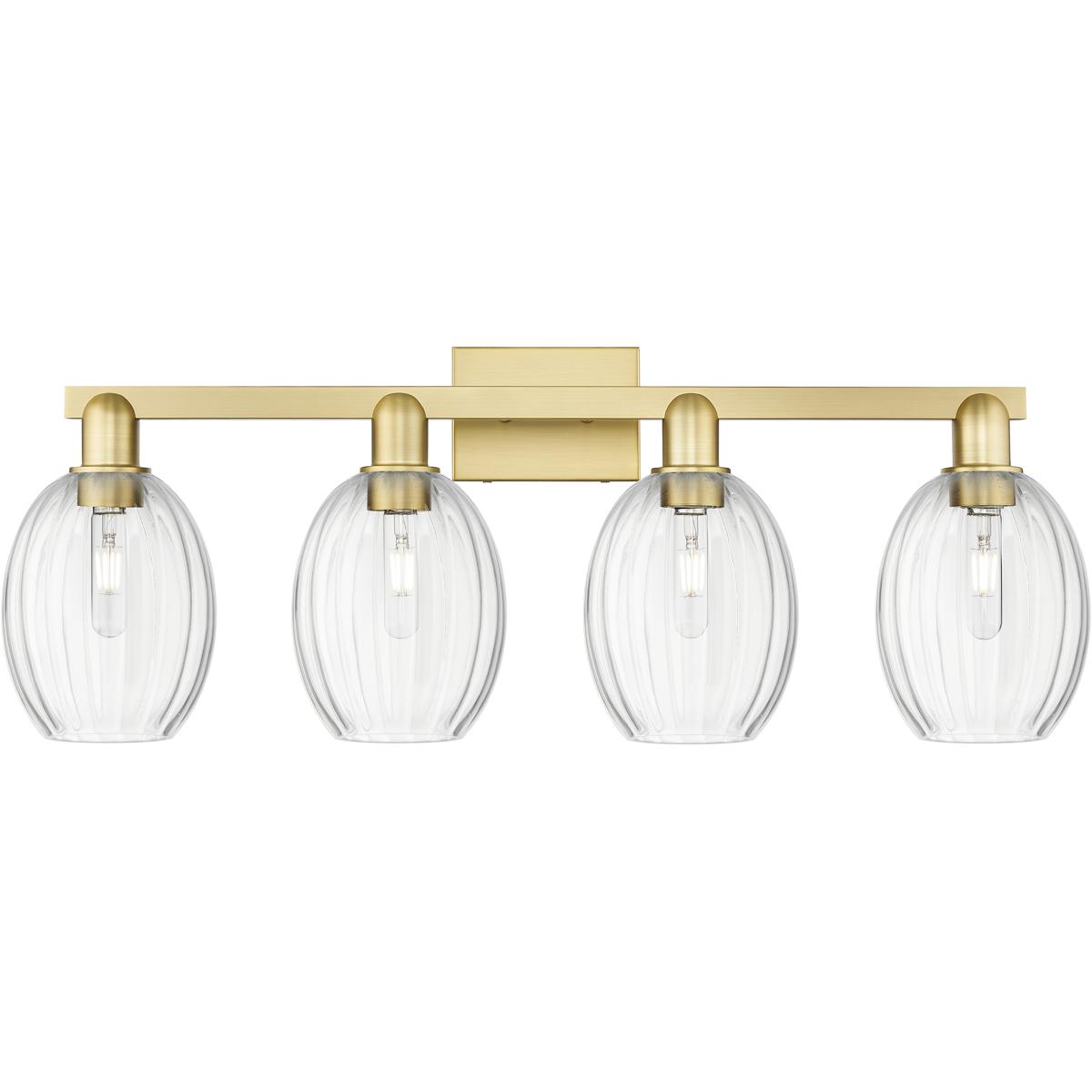 Innovations Lighting 716-4W-SG-G459-6CL Preston 4 Light 36 inch Satin Gold Bath Vanity Light Wall Light in Clear Glass