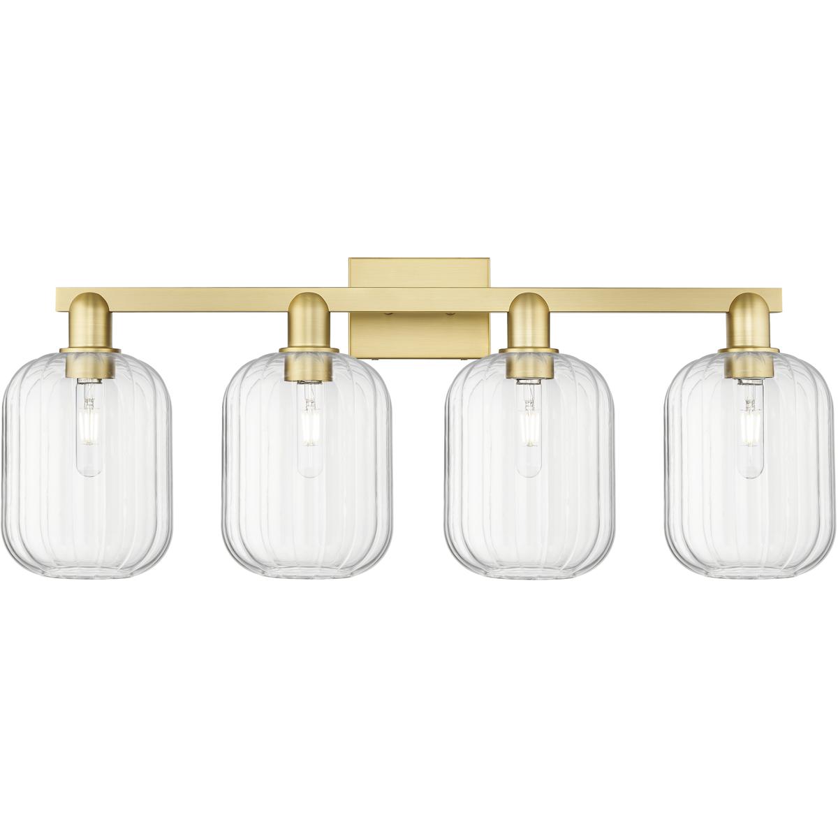 Innovations Lighting 716-4W-SG-G460-7CL Preston 4 Light 36 inch Satin Gold Bath Vanity Light Wall Light in Clear Glass