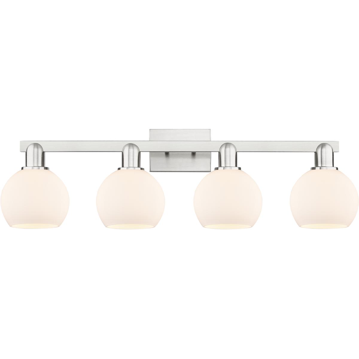 Innovations Lighting 716-4W-SN-G121-6 Arcadia Athens 4 Light 32.88 inch Brushed Satin Nickel Bath Vanity Light Wall Light in Matte White