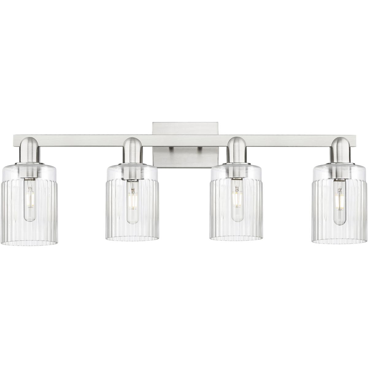 Innovations Lighting 716-4W-SN-G342 Arcadia Hadley 4 Light 31.5 inch Brushed Satin Nickel Bath Vanity Light Wall Light in Clear