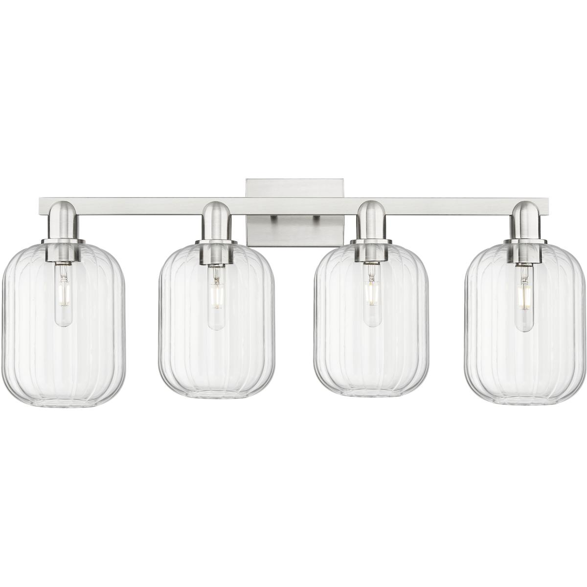 Innovations Lighting 716-4W-SN-G460-7CL Preston 4 Light 36 inch Brushed Satin Nickel Bath Vanity Light Wall Light in Clear Glass
