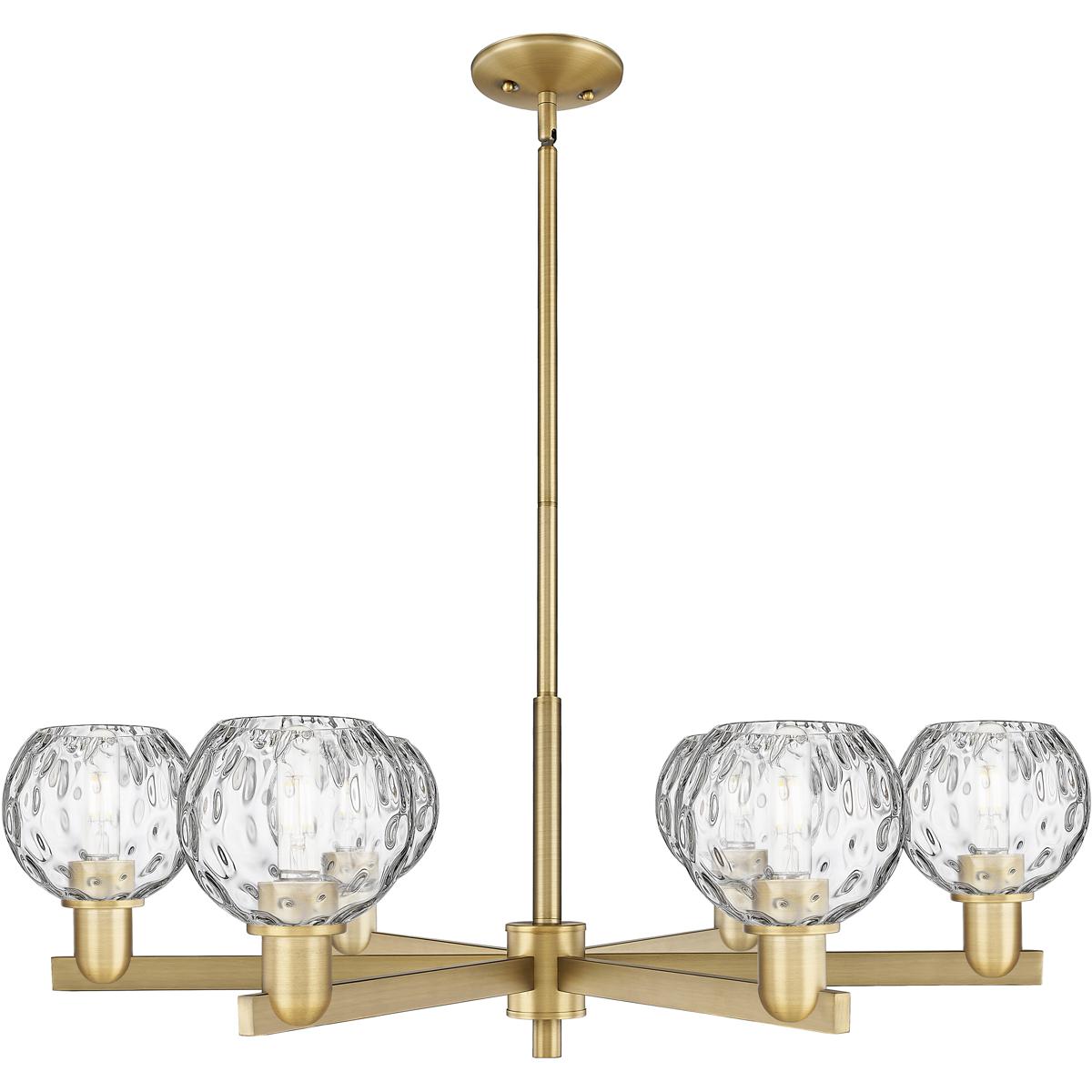 Innovations Lighting 716-6CR-BB-G1215-6 Arcadia Athens Water Glass 6 Light 35.75 inch Brushed Brass Chandelier Ceiling Light