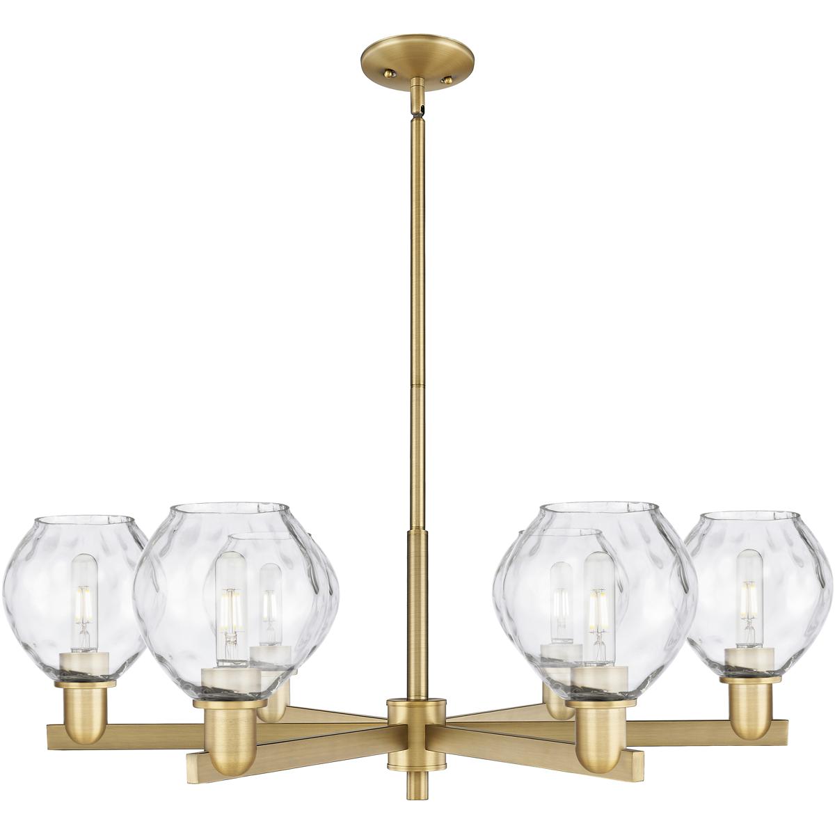 Innovations Lighting 716-6CR-BB-G362 Arcadia Waverly 6 Light 35.75 inch Brushed Brass Chandelier Ceiling Light